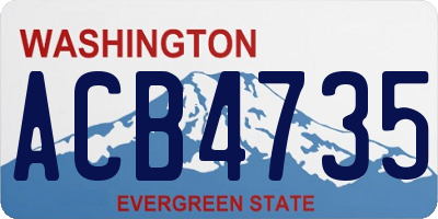 WA license plate ACB4735