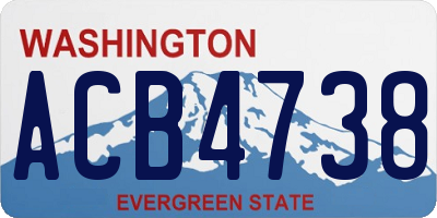 WA license plate ACB4738