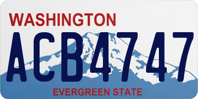 WA license plate ACB4747
