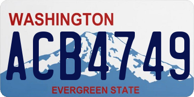 WA license plate ACB4749