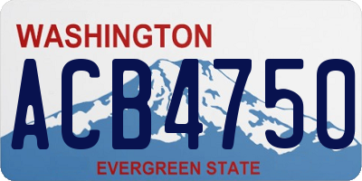 WA license plate ACB4750