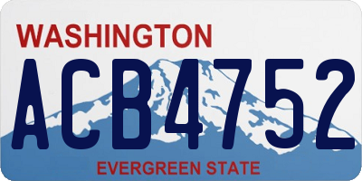 WA license plate ACB4752