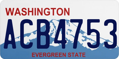 WA license plate ACB4753