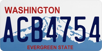 WA license plate ACB4754