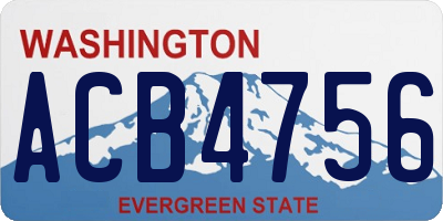 WA license plate ACB4756
