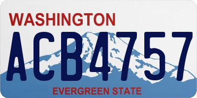 WA license plate ACB4757