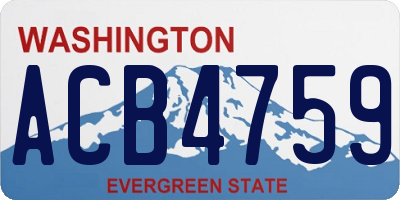 WA license plate ACB4759