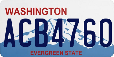 WA license plate ACB4760