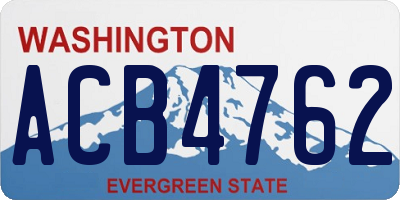 WA license plate ACB4762