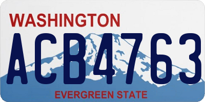 WA license plate ACB4763