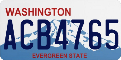 WA license plate ACB4765