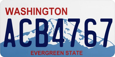WA license plate ACB4767
