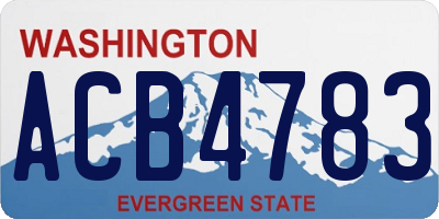 WA license plate ACB4783