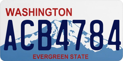 WA license plate ACB4784
