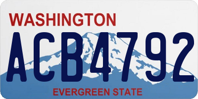 WA license plate ACB4792