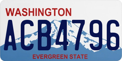 WA license plate ACB4796