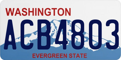 WA license plate ACB4803