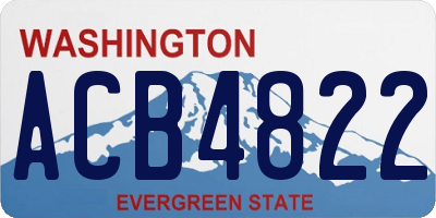 WA license plate ACB4822