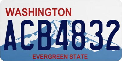 WA license plate ACB4832