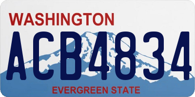 WA license plate ACB4834