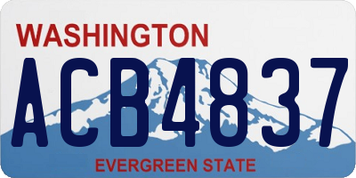 WA license plate ACB4837