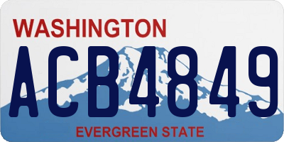 WA license plate ACB4849