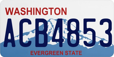 WA license plate ACB4853