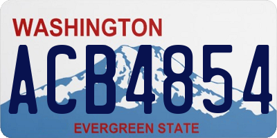 WA license plate ACB4854