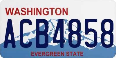 WA license plate ACB4858