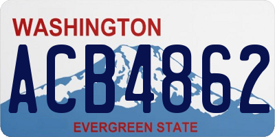 WA license plate ACB4862