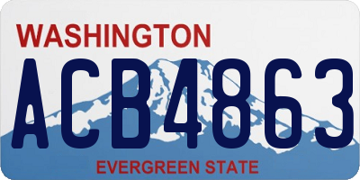WA license plate ACB4863