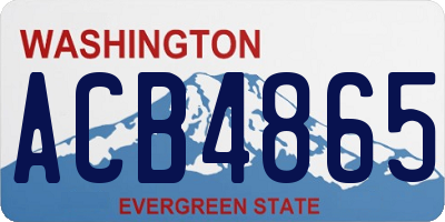 WA license plate ACB4865