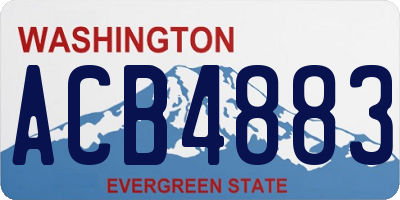 WA license plate ACB4883