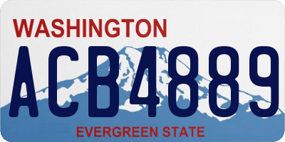 WA license plate ACB4889