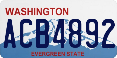 WA license plate ACB4892