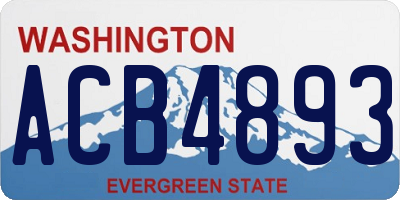 WA license plate ACB4893