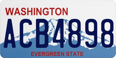 WA license plate ACB4898