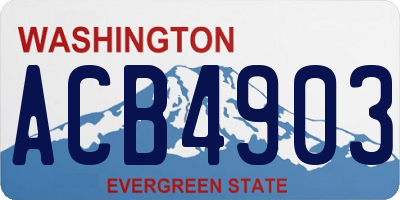 WA license plate ACB4903