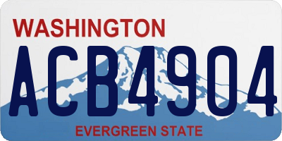 WA license plate ACB4904