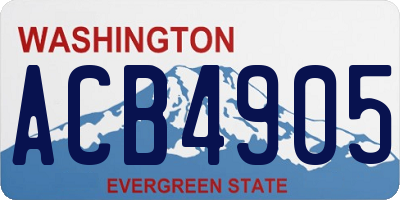 WA license plate ACB4905