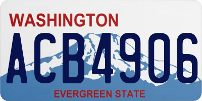 WA license plate ACB4906