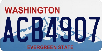 WA license plate ACB4907