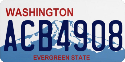 WA license plate ACB4908