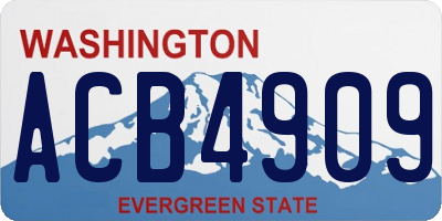 WA license plate ACB4909