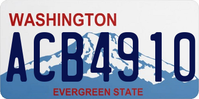 WA license plate ACB4910