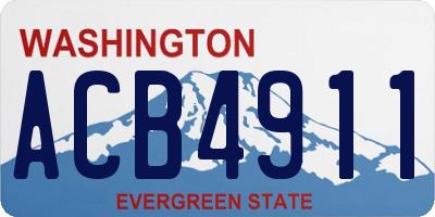 WA license plate ACB4911