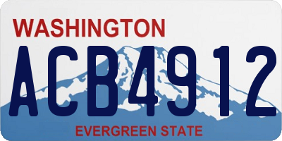 WA license plate ACB4912