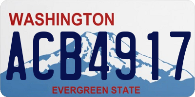 WA license plate ACB4917