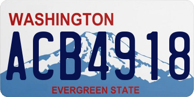 WA license plate ACB4918