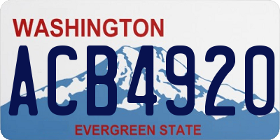 WA license plate ACB4920
